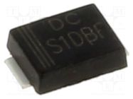 Diode: rectifying; SMD; 200V; 1A; SMB flat; Ufmax: 1.1V; Ifsm: 30A DC COMPONENTS