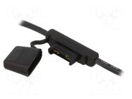 Fuse holder; 29.7mm; 100A; Leads: cables; 32V; Wire colour: black OPTIFUSE
