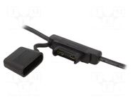 Fuse holder; 29.7mm; 80A; Leads: cables; 32V; Wire colour: black OPTIFUSE