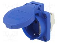 Connector: AC supply; socket; 2P+PE; 250VAC; 16A; blue; PIN: 3; IP54 PCE