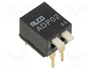 Switch: DIP-SWITCH; ON-OFF; 0.1A/24VDC; Pos: 2; -30÷85°C; THT; 50mΩ TE Connectivity