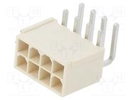 Socket; wire-board; male; Mini-Fit Jr; 4.2mm; PIN: 8; THT; 13A MOLEX