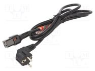 Cable; CEE 7/7 (E/F) plug angled,IEC C19 female; 5m; black; 16A SCHAFFNER