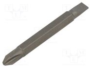 Screwdriver bit; Phillips,slot; 5,5x1,0mm,PH2; Overall len: 60mm 