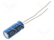 Capacitor: electrolytic; THT; 100uF; 16VDC; Pitch: 2mm; ±20%; 2000h VISHAY