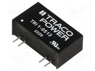 Converter: DC/DC; 1W; Uin: 4.5÷5.5VDC; Uout: 15VDC; Iout: 68mA; SIP8 TRACO POWER