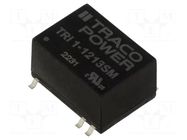 Converter: DC/DC; 1W; Uin: 10.8÷13.2VDC; Uout: 15VDC; Iout: 68mA TRACO POWER