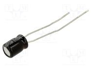 Capacitor: electrolytic; THT; 22uF; 25VDC; Ø5x7mm; Pitch: 2.5mm PANASONIC