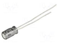 Capacitor: electrolytic; THT; 10uF; 16VDC; Ø4x7mm; Pitch: 2.5mm PANASONIC