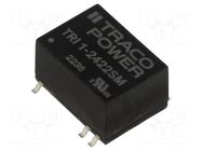 Converter: DC/DC; 1W; Uin: 21.6÷26.4VDC; Uout: 12VDC; Uout2: -12VDC TRACO POWER