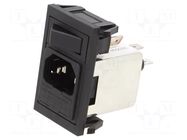 Connector: AC supply; socket; male; 6A; 250VAC; C14 (E); IEC 60320 BULGIN