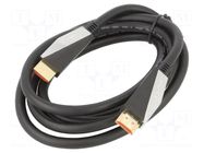 Cable; HDMI plug,both sides; PVC; HDMI 2.0; 3m; black; 32AWG VCOM
