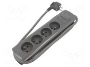 Extension lead; 3x1.5mm2; Sockets: 4; grey; 1.8m; 16A QOLTEC