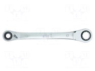 Wrench; box,with ratchet; 10mm,13mm,17mm,19mm; Teeth: 72 WIHA
