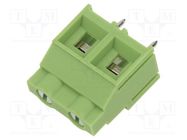 PCB terminal block; angled 90°; 9.52mm; ways: 2; on PCBs; terminal XINYA