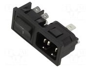 Connector: AC supply; socket; male; 10A; 250VAC; C14 (E); IEC 60320 BULGIN