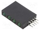 LED; in housing; green; 3mm; No.of diodes: 4; 20mA; Lens: diffused BIVAR