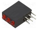 LED; in housing; red; 1.8mm; No.of diodes: 3; 2mA; Lens: diffused BIVAR