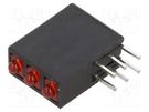 LED; in housing; 1.8mm; No.of diodes: 3; red; 20mA; Lens: diffused BIVAR