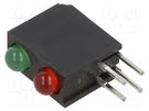 LED; in housing; red,green; 3mm; No.of diodes: 2; Lens: diffused BIVAR