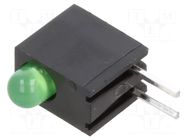 LED; in housing; 3mm; No.of diodes: 1; green; 2mA; Lens: diffused BIVAR