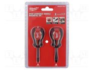 Kit: screwdrivers; Pozidriv®,slot; short; Size: PZ2,SL 6,5; 2pcs. Milwaukee