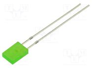 LED; rectangular; 6.95x4.8x4.95mm; green; 500÷750mcd; 100°; 20mA OPTOSUPPLY