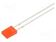 LED; red; rectangular; 6.95x4.8x4.95mm; 150÷220mcd; 100°; 20mA OPTOSUPPLY