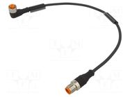 Cable: for sensors/automation; PIN: 3; 300mm; plug; 4A; RST; IP67 LUMBERG AUTOMATION