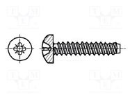 Screw; for metal; 2.9x13; Head: cheese head; Pozidriv; PZ1; steel BOSSARD