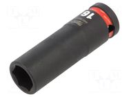 Socket; 6-angles,socket spanner,impact; HEX 16mm; 1/2"; long Milwaukee