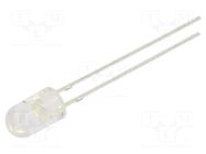 LED; white cold; 5mm; 3000÷4200mcd; 30°; Front: convex; 12VDC; 225mW OPTOSUPPLY