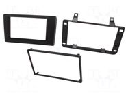 Radio frame; Dacia; 2 DIN; black; Kit: mounting frame,bezel x2 4CARMEDIA