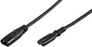 Extension Cable C7/C8, 2 m, Black, black - Device male C8 > C7 socket