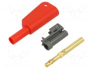Connector: 4mm banana; 32A; 1kV; red; gold-plated; soldered STÄUBLI