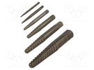Kit: screw extractor; for unscrewing damaged screws; 6pcs. STAHLWILLE