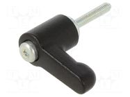 Lever; adjustable; Thread len: 6mm; Lever length: 22mm; Body: black ELESA+GANTER