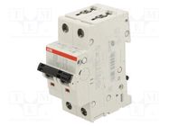 Circuit breaker; 230/400VAC; Inom: 50A; Poles: 2; Charact: B; 6kA ABB