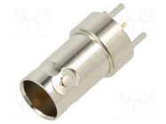 Connector: BNC; socket; female; straight; 75Ω; THT; on PCBs; PTFE AMPHENOL RF