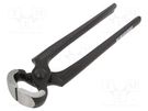Carpenters pincers; end,cutting; phosphate head,forged,cure UNIOR