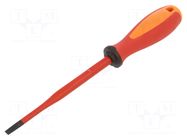 Screwdriver: insulated; slim; slot; 5.5x1mm; Blade length: 125mm UNIOR
