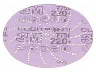 Sanding plate; 125mm; Granularity: 220; with holes; Mounting: bur 3M