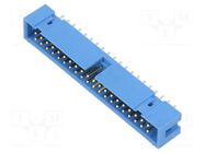 Connector: IDC; socket; male; PIN: 40; angled 90°; THT; 2.54mm; 2x20 TE Connectivity