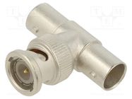 BNC TEE ADAPTOR JACK/PLUG/JACK 50 OHMS 