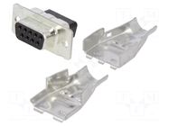 Connector: D-Sub; PIN: 9; female; straight; Enclos.mat: steel TE Connectivity