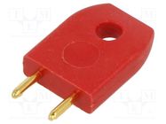 connector Male Insulated 5.08mm Shorting Link Red HARWIN