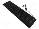 Keyboard; black; USB A; OTG,wired,US layout; 1.5m GEMBIRD