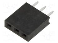 Connector: pin strips; socket; female; PIN: 3; straight; THT; 2.54mm HARWIN