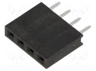 Connector: pin strips; socket; female; PIN: 4; straight; THT; 2.54mm HARWIN