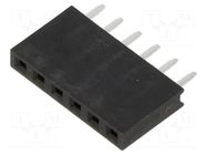Connector: pin strips; socket; female; PIN: 6; straight; THT; 2.54mm HARWIN
